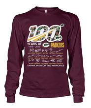 Load image into Gallery viewer, 100 Years Of Greenbay Packers T-Shirt Unisex Long Sleeve