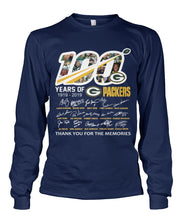 Load image into Gallery viewer, 100 Years Of Greenbay Packers T-Shirt Unisex Long Sleeve