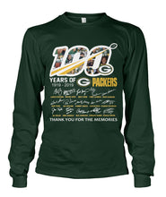 Load image into Gallery viewer, 100 Years Of Greenbay Packers T-Shirt Unisex Long Sleeve