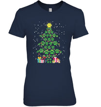 Load image into Gallery viewer, Cute Dog Paws Christmas Tree Shirt Ladies Tee