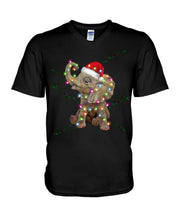 Load image into Gallery viewer, Elephant Color Light Christmas Gift Tee Guys V-Neck