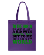 Load image into Gallery viewer, That Kid Is My World Great Gift For Children Family Basketweave Tote Bag