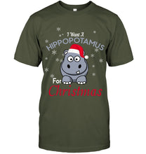 Load image into Gallery viewer, I Want A Hippopotamus For Christmas Shirt Guys Tee