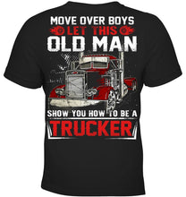 Load image into Gallery viewer, Old Trucker Move Over Boys Black T-Shirt Youth Tee