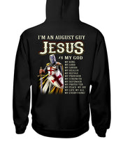 Load image into Gallery viewer, Jesus August My God Horoscope Black T-Shirt Hoodie