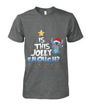 Load image into Gallery viewer, Cute Stitch Is This Jolly Enough Christmas Gift Tee Guys Tee