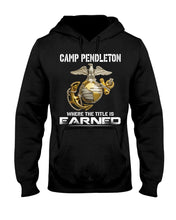 Load image into Gallery viewer, Camp Pendleton Earned Black T-Shirt Hoodie