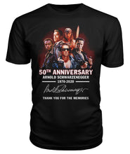 Load image into Gallery viewer, 50Th Anniversary Arnold Schwarzenegger Terminator Cool Design T-Shirt 1970-2020 Guys Tee