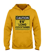 Load image into Gallery viewer, Caution 9&#39;6&#39;&#39; Long Cocktainer Black T-Shirt Hoodie