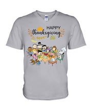 Load image into Gallery viewer, Snoopy Happy Thanksgiving T-Shirt Guys V-Neck