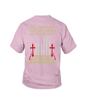 Load image into Gallery viewer, Lived By A Code Back Side T-Shirt Youth Tee