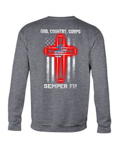 Load image into Gallery viewer, God Country Corps Semper Fi Black T-Shirt Sweatshirt