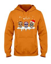 Load image into Gallery viewer, Merry Christmas Three Skulls Christmas T-Shirt Gift Hoodie