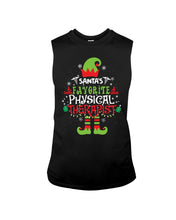 Load image into Gallery viewer, Santa's Favorite Physical Therapist Black T-Shirt Unisex Long Sleeve