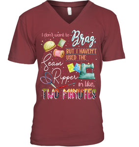 Brag Sean Ripper In Two Minutes Funny T-Shirt Guys V-Neck