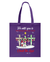 Load image into Gallery viewer, Savior Christ The Lord Gift For Christmas Gift T-Shirt Basketweave Tote Bag