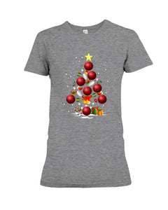 Bowling   Bowling Christmas Tree Christmas T-Shirt Ladies Tee