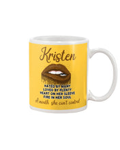 Load image into Gallery viewer, Kristen A Mouth She Can&#39;t Control Quote Name T-Shirt Mug