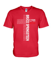 Load image into Gallery viewer, 71 Years Born To Run Bruce Springteen Black T-Shirt Guys V-Neck