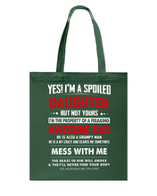 Load image into Gallery viewer, Gift For Spoiled Daughter Funny Quote Basketweave Tote Bag