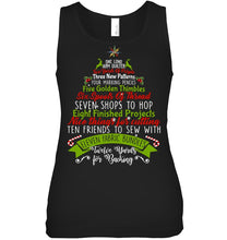 Load image into Gallery viewer, Christmas Tree Eleven Fabric Bundles T-Shirt Ladies Flowy Tank