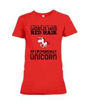 Load image into Gallery viewer, Redhead Unicorn Gift For Fans Funny T-Shirt Ladies Tee