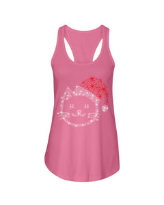 Cute Cat Face Christmas Gift For Cat Lovers T-Shirt Ladies Flowy Tank