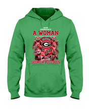 Load image into Gallery viewer, A Woman Loves Georgia Bulldogs Custom Tee Hoodie