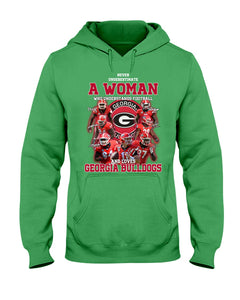 A Woman Loves Georgia Bulldogs Custom Tee Hoodie