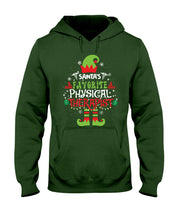 Load image into Gallery viewer, Santa's Favorite Physical Therapist Black T-Shirt Hoodie