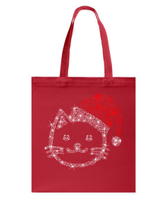 Cute Cat Face Christmas Gift For Cat Lovers T-Shirt Basketweave Tote Bag