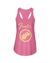 Load image into Gallery viewer, Guitar Lovers Fender Black T-Shirt Ladies Flowy Tank