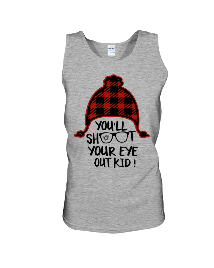 Funny Christmas T-Shirt Shoot Your Eye Out Unisex Tank Top