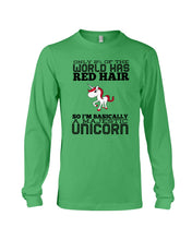 Load image into Gallery viewer, Redhead Unicorn Gift For Fans Funny T-Shirt Unisex Long Sleeve