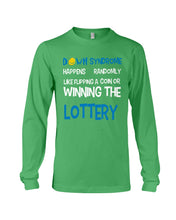 Load image into Gallery viewer, Down Syndrome Lottery Black T-Shirt Gift Unisex Long Sleeve