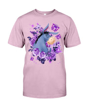 Load image into Gallery viewer, Donkey Loves Purple Flowers Custom T-Shirt Guys Tee