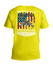 Load image into Gallery viewer, Never Underestimate A Grandpa Black T-Shirt Guys V-Neck