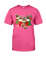 Load image into Gallery viewer, Yorkies In The Socks For Yorkie Lovers Christmas Gift Guys Tee