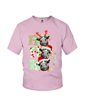 Load image into Gallery viewer, Funny Cows Ho Ho Ho Christmas Gift For Cow Lovers Youth Tee