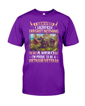 Load image into Gallery viewer, Vietnam Vetera Regret Nothing Black T-Shirt Guys Tee