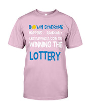 Load image into Gallery viewer, Down Syndrome Lottery Black T-Shirt Gift Guys Tee