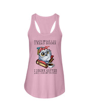 Load image into Gallery viewer, Cute Owl Read Books And Drink Coffee Funny T-Shirt Ladies Flowy Tank