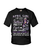 Load image into Gallery viewer, Tattoos Pretty Eyes Gift For April Girl T-Shirt Youth Tee
