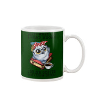 Load image into Gallery viewer, Cute Owl Read Books And Drink Coffee Funny T-Shirt Mug