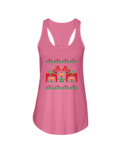 Swedish Dala Horse Gift White T-Shirt Ladies Flowy Tank