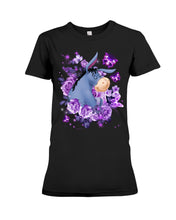 Load image into Gallery viewer, Donkey Loves Purple Flowers Custom T-Shirt Ladies Tee