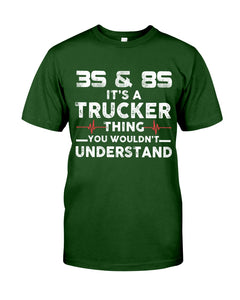 3S And 8S Trucker Lovers Black T-Shirt Guys Tee