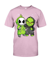 Load image into Gallery viewer, Cute Little Jack Skellington Grinch Best Friend Christmas Gift Shirt Guys Tee
