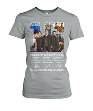 Load image into Gallery viewer, Supernatural 15 Years Anniversary Gift For Fan Black T-Shirt Ladies Tee