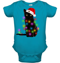 Load image into Gallery viewer, Cat Merry And Bright New Baby Onesie